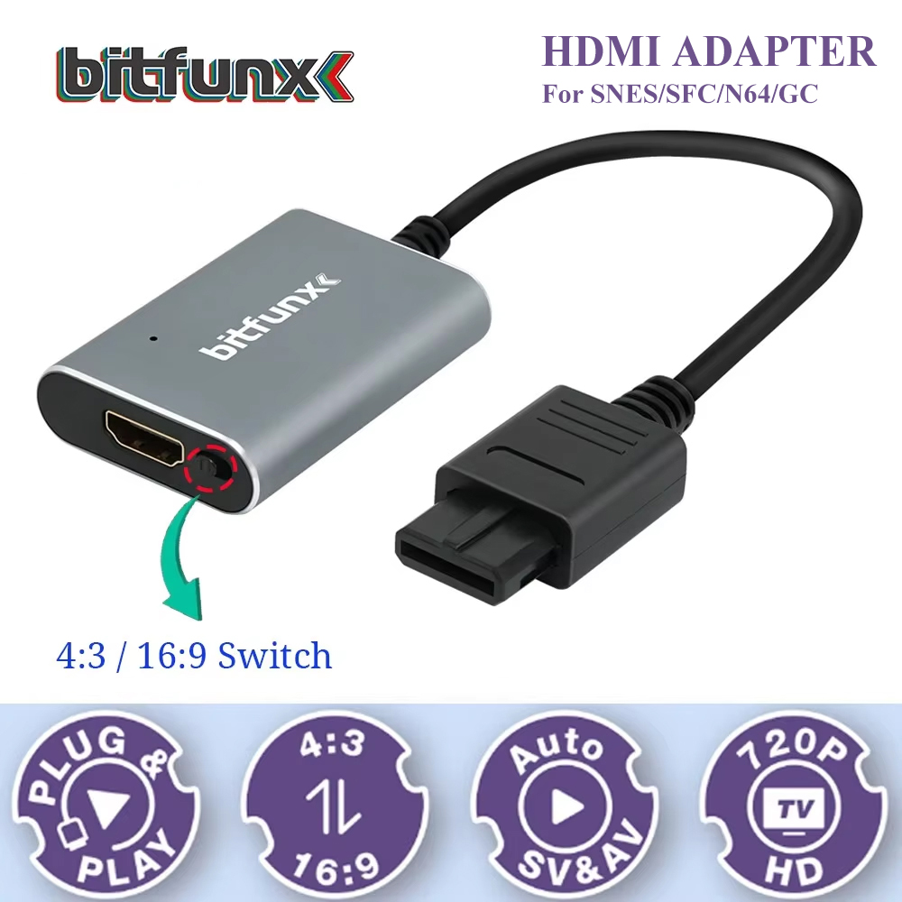 Retro Gaming Unit - Adaptador Bitfunx 720P Svideo / AV