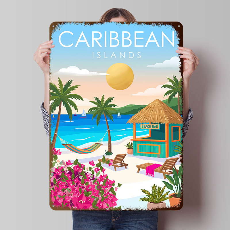 Retro Gaming Island - Placa de Metal Vintage Personalizada com