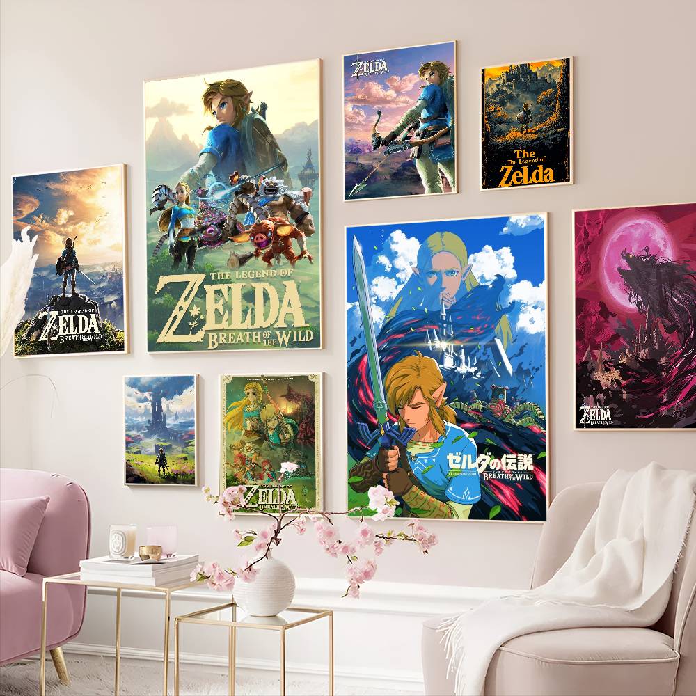 Retro Gaming Zelda - Pôsteres Adesivos de Anime L-Legend Video