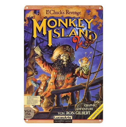 Retro Gaming Us - Placa de Metal Decorativa Monkey Island