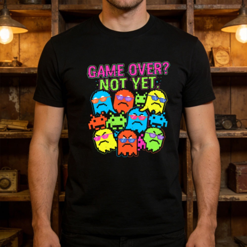 Retro Gaming Meme - Camiseta de Algodão Casual com Estampa