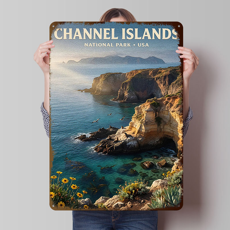 Retro Gaming Island - Placa de Metal Personalizada do Parque