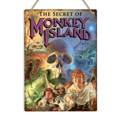 Retro Gaming Island - MONKEY ISLAND Placa de Metal Vintage