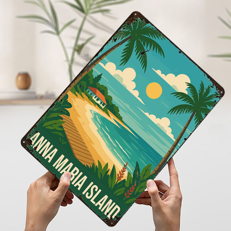 Pôster Metálico de Viagem Ilha - Retro Gaming Island avaliação e preço