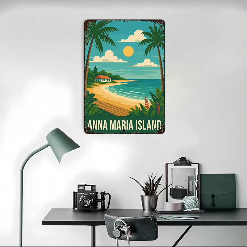 Pôster Metálico de Viagem Ilha - Retro Gaming Island avaliação e preço