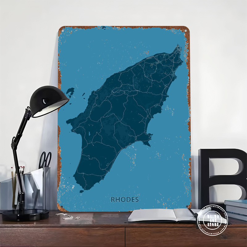Mapa da Ilha de Rodes - Pôster - Retro Gaming Island avaliação e preço
