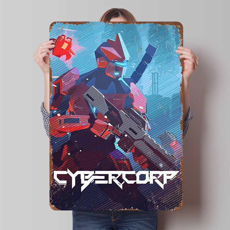 Pôster de Metal Robô Cyberpunk - Retro Gaming Gun avaliação e preço
