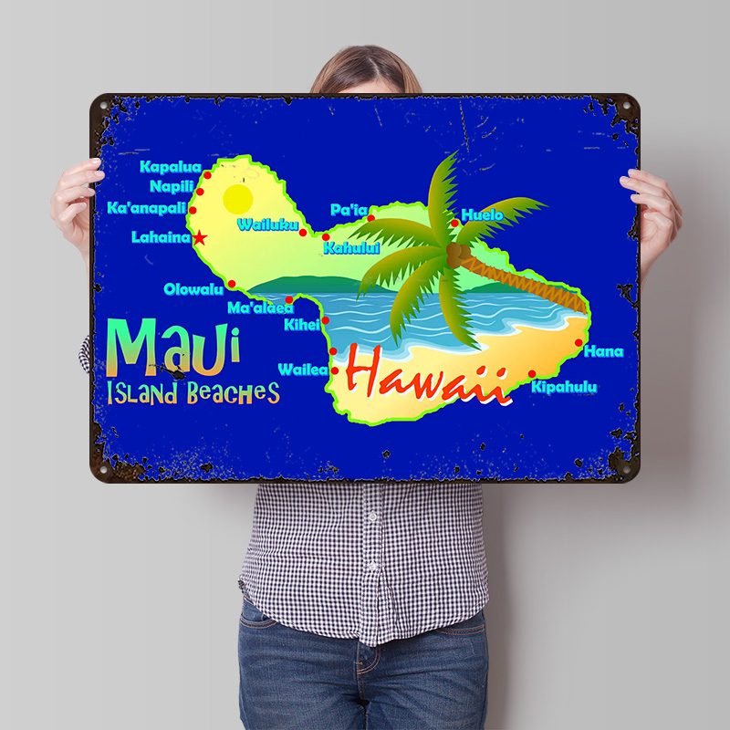 Mapa de Praias da Ilha de Maui - Retro Gaming Island avaliação e preço