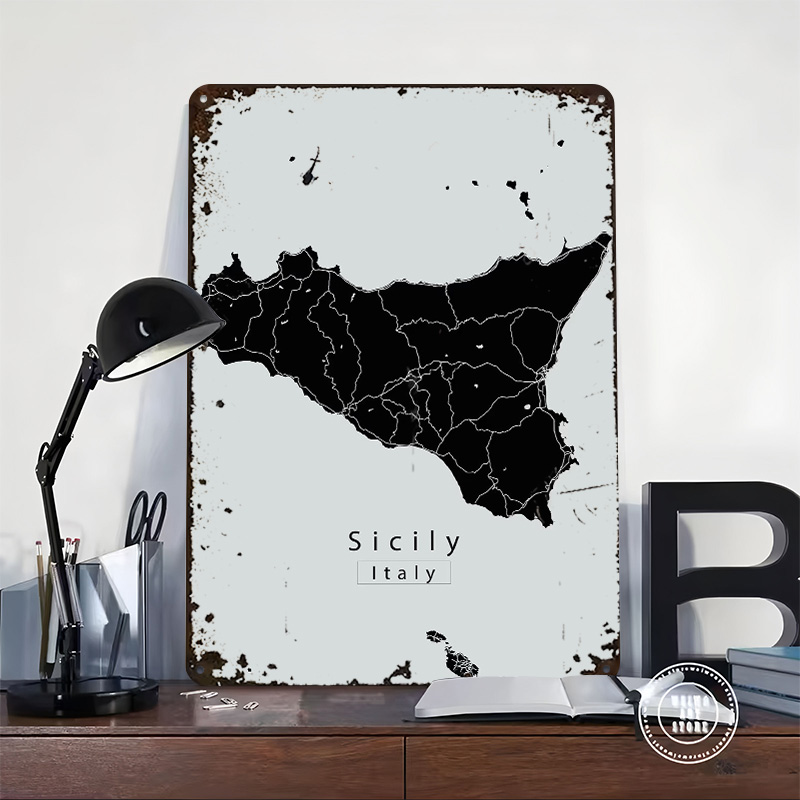 Pôster de mapa da ilha da sicí - Retro Gaming Island avaliação e preço