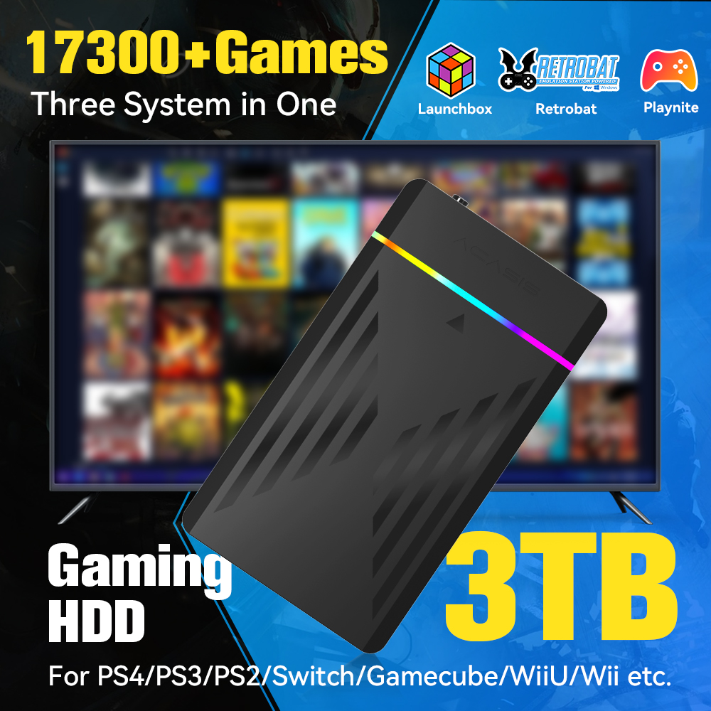3TB portátil Gaming HDD Launch - Retro Gaming Tv avaliação e preço